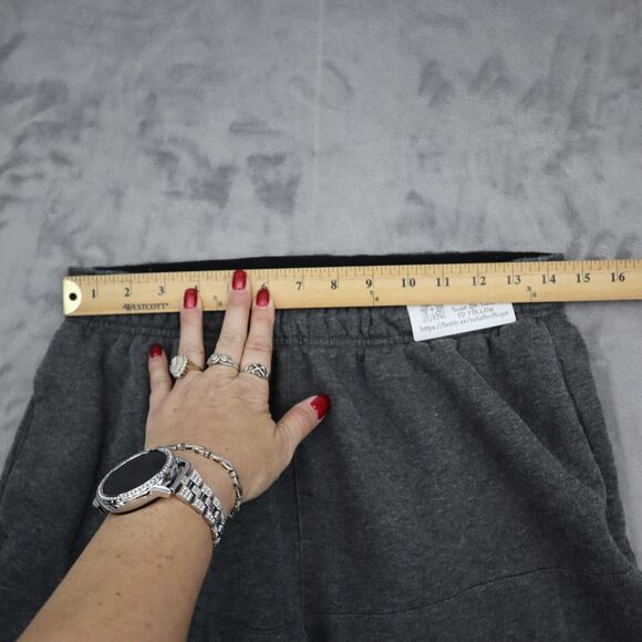 Reebok Shorts Mens M Gray Fleece Adjustable Waist Active Pull On Sweat Bottoms - Picture 3 of 14